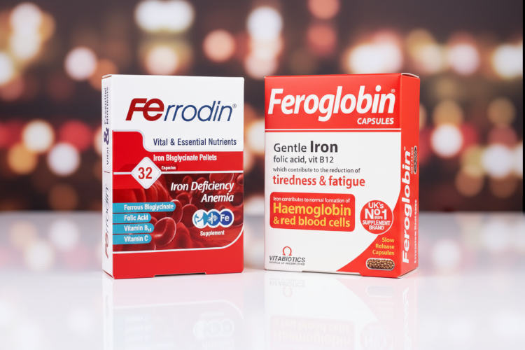 قرص فرودین و فروگلوبین در یک تصویر مقایسهای از بسته بندی